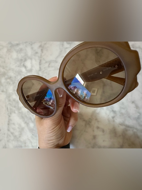 Chloé Mirtha CH0120S Oversized Round Sunglasses Brown Yellow Acetate $340 - Picture 5 of 10